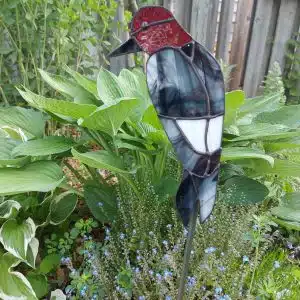 Woodpecker on Garden Stake
